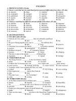 NỘI DUNG ÔN TẬP TIẾNG ANH 8