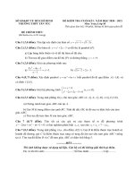 Đề kiểm tra - đánh giá môn Toán cuối kỳ 1 năm học 2020-2021.