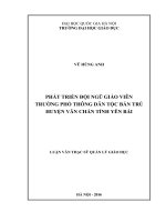 Phát triển đội ngũ giáo viên trường Phổ thông dân tộc Bán trú huyện Văn Chấn, tỉnh Yên Bái