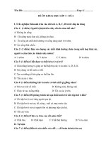 Đề ôn tập Khoa Học khối lớp 4 – Lần 2