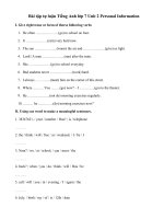 Tải Bài tập Tiếng Anh lớp 7 Unit 2: Personal Information - Bài tập tự luận Tiếng Anh lớp 7