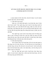 Bài 4 kỹ NĂNG TUYÊN TRUYỀN, THUYẾT PHỤC của cán bộ LÃNH đạo, QUẢN lý ở cơ sở