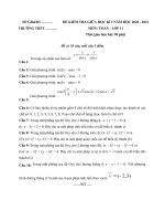 Đề thi giữa kì 1 Toán 11 năm học 2020 – 2021