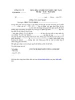 Mẫu công văn xác nhận yêu cầu rút vốn thực hiện dự án