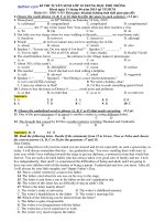 Đề thi vào lớp 10 môn Tiếng anh năm học 2016-2017 TP Hồ Chí Minh và đáp án | dethivn.com