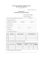 Mẫu bản đăng ký đề nghị xét tặng giải thưởng