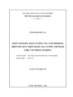 Phân tích bài toán tương tác tấm mindlin trên nền đàn nhớt được gia cường top base chịu tải trọng di động  