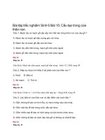 Bài tập trắc nghiệm Sinh 6 Bài 15