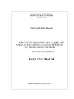 Các yếu tố ảnh hưởng đến thái độ đối với nhãn hiệu riêng của người tiêu dùng tại tp  hồ chí minh  