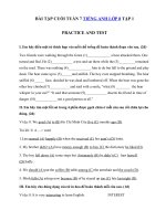 Tải Bài tập cuối tuần Tiếng Anh 8 tập 1 tuần 7 Practice And Test - Ôn tập Tiếng Anh lớp 8 theo từng Unit có đáp án