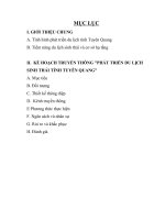 KẾ HOẠCH TRUYỀN THÔNG PHÁT TRIỂN DU LỊCH SINH THÁI TỈNH TUYÊN QUANG