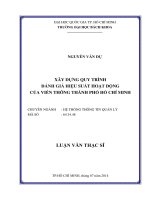 Xây dựng quy trình đánh giá hiệu suất hoạt động của viễn thông thành phố hồ chí minh  