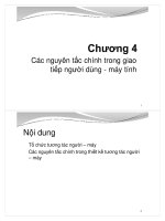 Bài giảng Tương tác người máy và giao diện đồ họa (Human-Computer Interaction and Graphical Interface) - Chương 4