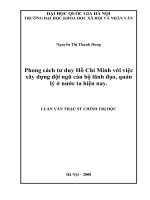 Phong cách tư duy Hồ Chí Minh với việc xây dựng đội ngũ cán bộ lãnh đạo, quản lý ở nước ta hiện nay