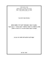 Đối chiếu từ ngữ nối biểu thị ý nghĩa kết quả, tổng kết tiếng việt và tiếng anh (trên cơ sở các văn bản khoa học xã hội) 