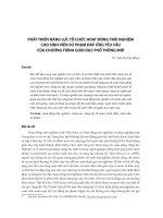 Phát triển năng lực tổ chức hoạt động trải nghiệm cho sinh viên sư phạm đáp ứng yêu cầu của chương trình giáo dục phổ thông mới