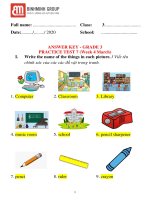 Tiếng Anh BME: Đáp án-Bài tập Ôn tập Khối 3 | Tiểu học Khương Mai