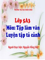 Tuần  4 TLV: Luyện tập tả cảnh