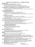 Đề cương Địa 8 HKII Năm học 2019-2020