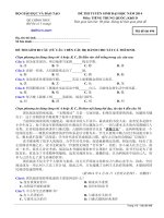 Đề thi đại học môn Tiếng Trung khối D năm 2014 và đáp án | dethivn.com