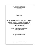 Hoạch định chiến lược phát triển công ty liên doanh lắp ráp và sản xuất ô tô ford việt nam đến năm 2010 