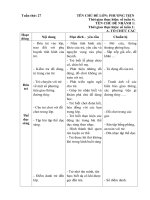 Giáo án tuần 27 ( tuần chính) Chủ đề : Phương tiện giao thông