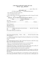 Mẫu đơn khiếu nại đủ điều kiện thụ lý gửi tòa án