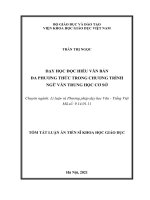 Dạy học đọc hiểu văn bản đa phương thức trong chương trình ngữ văn trung học cơ sở tt 