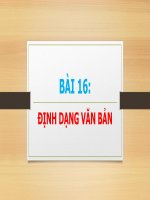Tin Học 10 Bài 16 Định Dạng Văn Bản