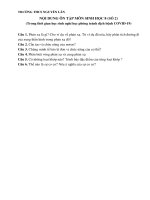 Nội dung ôn tập các môn Khối 8 (Số 2) trong thời gian học sinh nghỉ học để phòng tránh dịch COVID-19