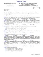 Đề thi cao đẳng môn vật lí khối A khối A1 năm 2012 | dethivn.com