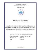 Nghiên cứu các yếu tố ảnh hưởng đến hành vi mua hàng ngẫu hứng của người tiêu dùng tại tp  hồ chí minh  
