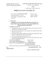 Nghiên cứu xây dựng kế hoạch cấp nước an toàn cho cụm cấp nước an lạc quận bình tân tp  hồ chí minh  