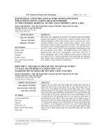 Kiến thức, thái độ và một số yếu tố liên quan đến an toàn người bệnh của nhân viên y tế tại bệnh viện đa khoa huyện Mộc Châu năm 2019