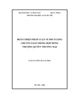 Hoàn thiện pháp luật về đối tượng chuyển giao trong hợp đồng nhượng quyền thương mại 