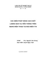 Các biện pháp nâng cao chất lượng dịch vụ viễn thông trên mạng điện thoại tại bưu điện t78 