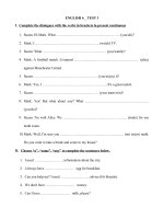 Tiếng Anh 6 - Bài kiểm tra số 3