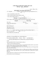 Mẫu đơn khiếu nại chậm thi hành án