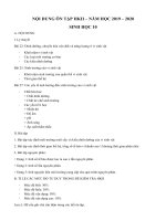 Sinh - Nội dung ôn thi HKII