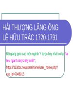 HẢI THƯỢNG LÃNG ÔNG  lê hữu TRÁC ppt _ TÂM LÝ, Y ĐỨC