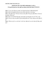 Nội dung ôn tập các môn Khối 6 (Số 2) trong thời gian học sinh nghỉ học để phòng tránh dịch COVID-19