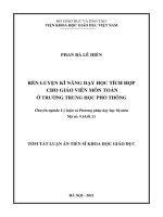 Rèn luyện kĩ năng dạy học tích hợp cho giáo viên môn toán ở trường trung học phổ thông tt 