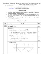 Đáp án và thang điểm đề thi tốt nghiệp THPT 2012 môn Toán | dethivn.com