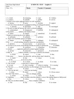 Tiếng Anh 11cb-bài kiểm tra 15 phút bài 10