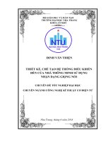 Thiết kế, chế tạo hệ thống điều khiển đèn của nhà thông minh sử dụng nhận dạng giọng nói  