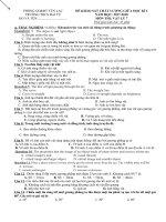 ĐỀ KHẢO SÁT CHẤT LƯỢNG GIỮA HỌC KÌ I MÔN THI: VẬT LÝ 7