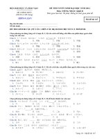 Đáp án và đề thi đại học môn Tiếng Nhật khối D năm 2011 | dethivn.com