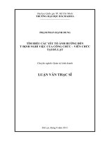Tìm hiểu các yếu tố ảnh hưởng đến ý định nghỉ việc của công chức   viên chức tại đà lạt  