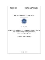 (Luận văn thạc sĩ) - Nghiên cứu phân lập và xác định cấu trúc một số hợp chất Saponin từ hoa tam thất Panax pseudoginseng Wall
