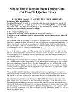 Một số tình huống sư phạm thường gặp 